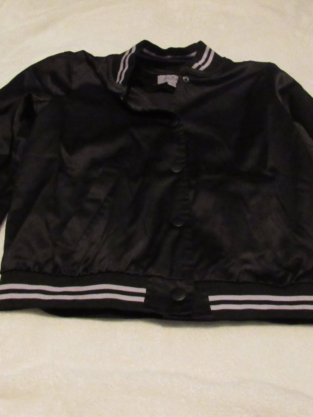 American Eagle Black Bomber Jacket Crop Size Medium